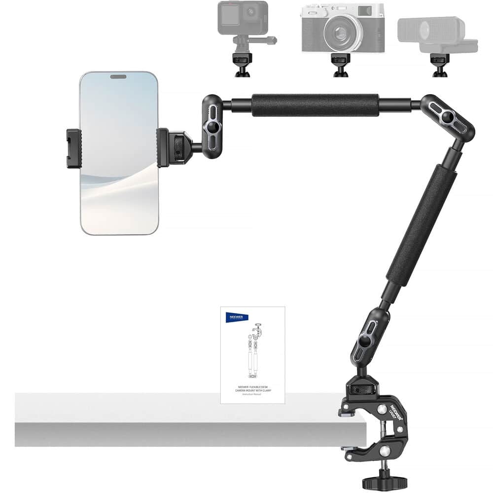 NEEWER UA057 22'' (55 cm) Mafsallı Magic Arm Süper Kelepçe ve Telefon Tutucu Kiti
