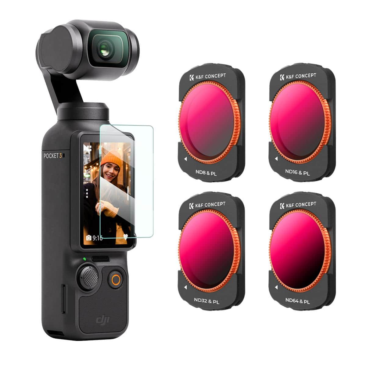 K&amp;F Concept DJI Osmo Pocket 3/4 ND/PL 4`lü Manyetik Filtre Seti Nano-X Serisi
