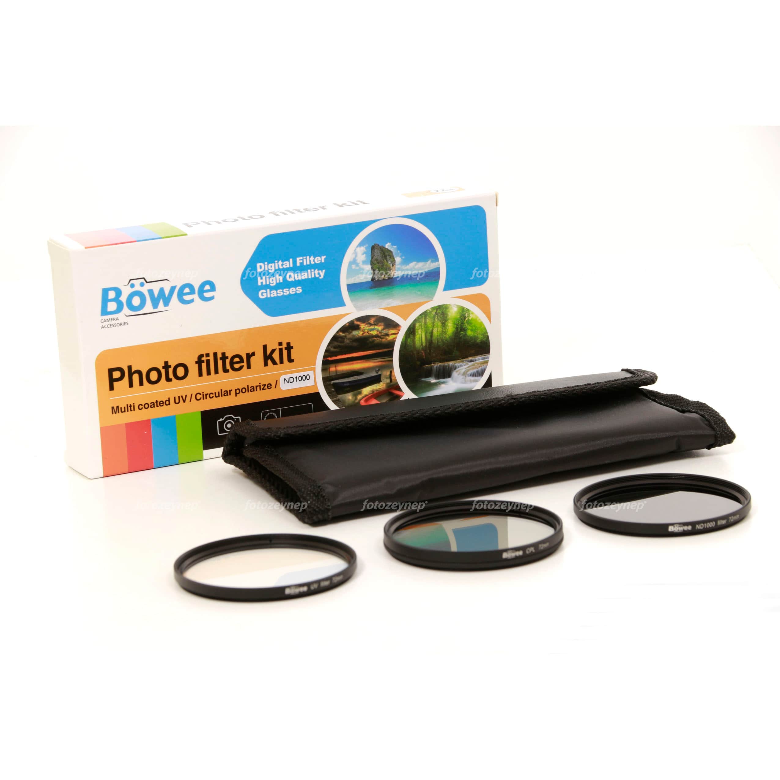Böwee UV + CPL + ND1000 Filtre Kiti 52mm