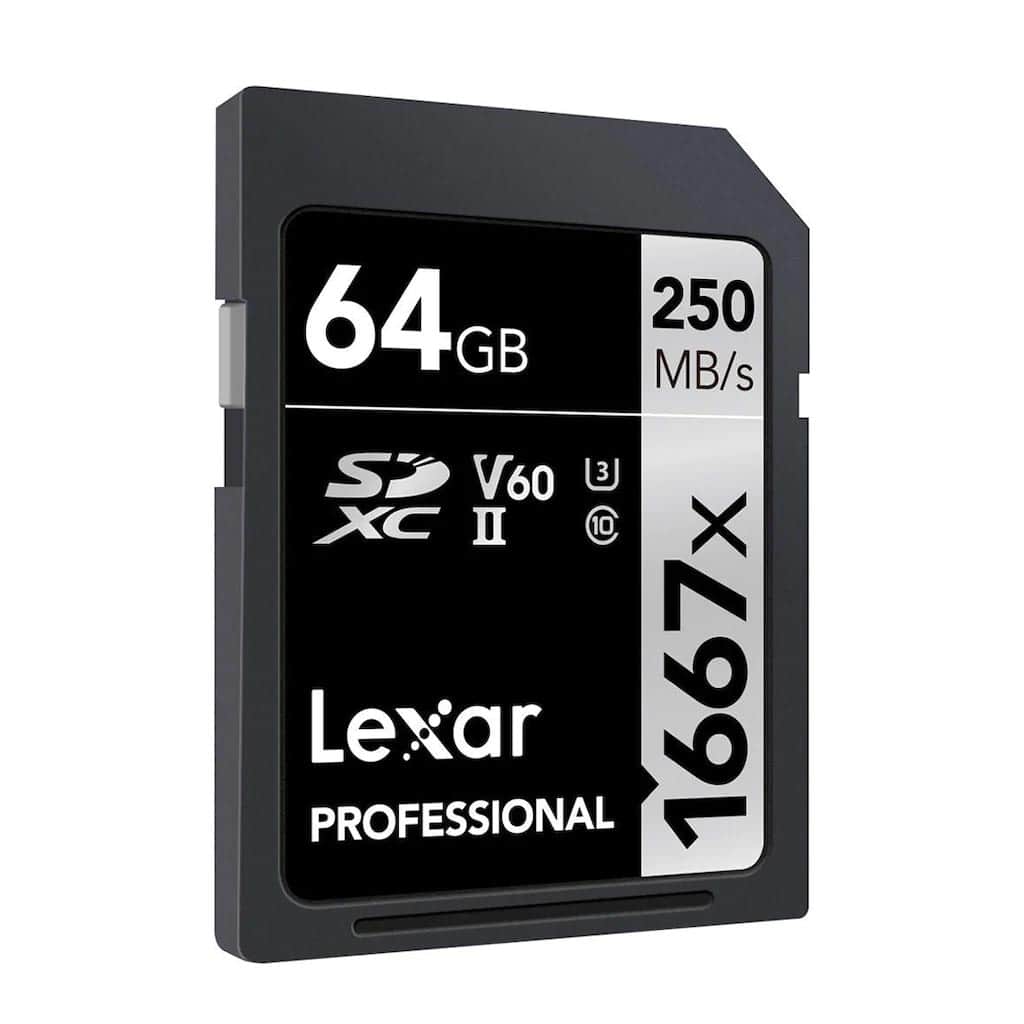 Lexar 64 GB SDXC U3 V60 UHS-II C10 Kart 1667x 250 mb/s