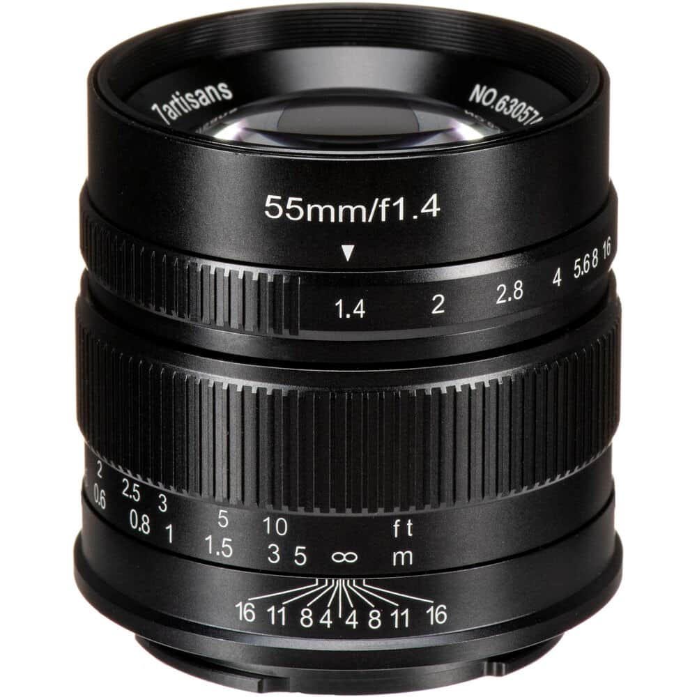 7Artisans 55mm F1.4 Fuji (FX Mount) MF APS-C Lens Siyah 