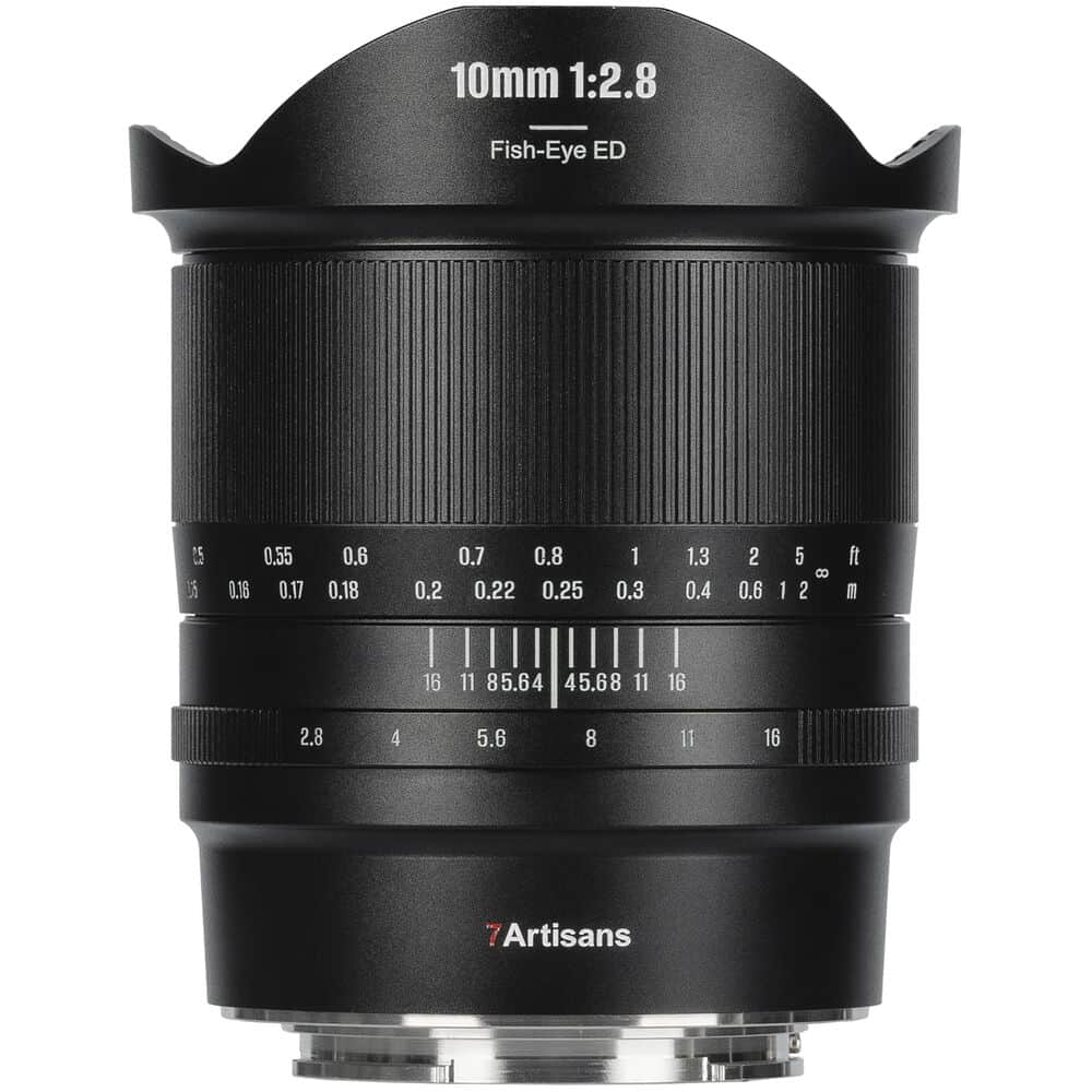 7Artisans 10mm F2.8 Mark II  Canon (EOS-R Mount) MF Ultra Wide Angle Fisheye Full Frame Lens Siyah