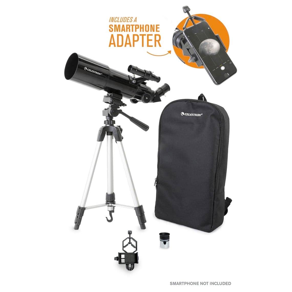 Celestron 22030 Travel Scope 80 Portable Teleskop ve Smartphone Adaptör