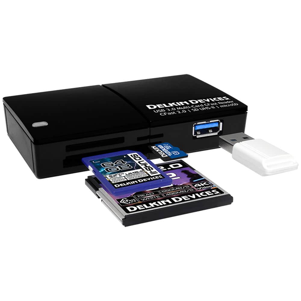 Delkin Devices USB 3.0 CFast &amp; SD UHS-II Card Reader 