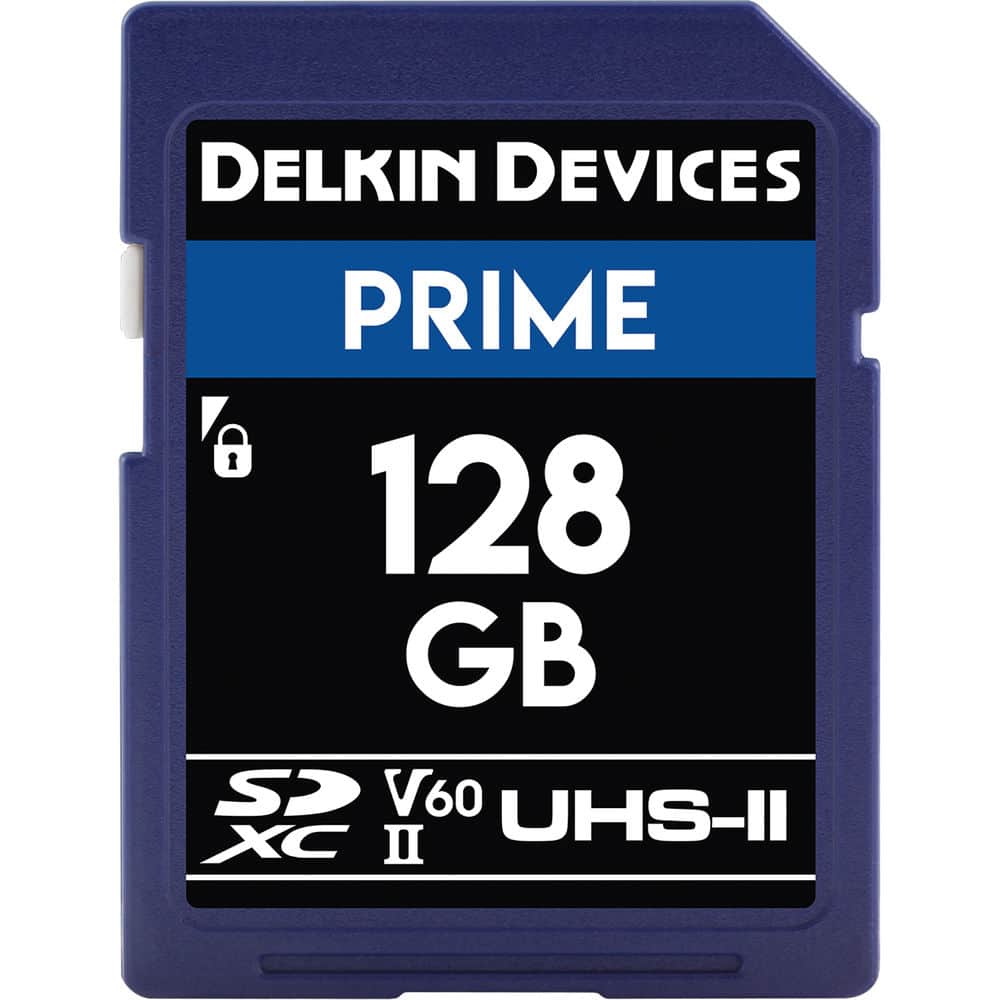 Delkin Devices 128GB Prime UHS-II V60 SDXC Memory Card 300 mb/s