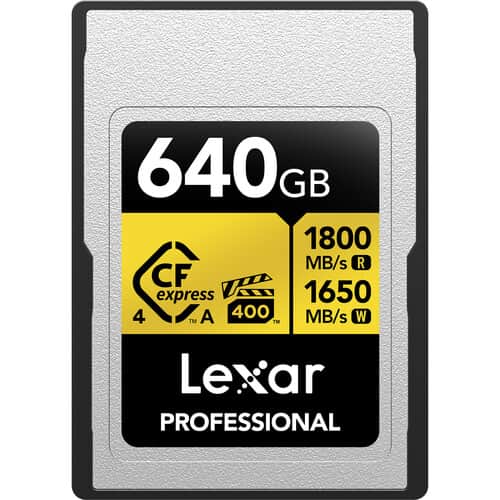 Lexar 640 GB Professional GOLD CFexpress 4.0 Type A Memory Card