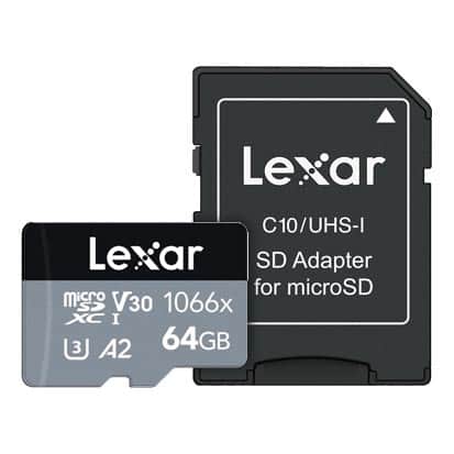 Lexar 64 GB Pro 1066x microSDXC UHS-I A2 U3 V30