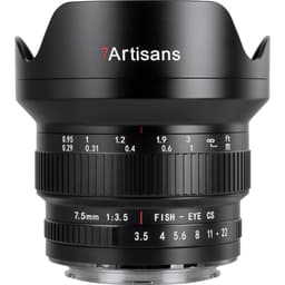7Artisans DSLR için 7.5mm F3.5 Nikon F Mount MF Lens Siyah
