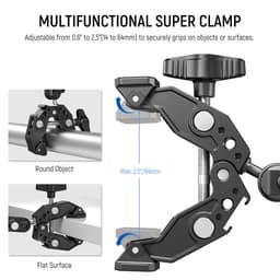 NEEWER ST83 Süper Kelepçe ve 3'' (7,62 cm) Çift Bilyeli Magic Arm Kiti