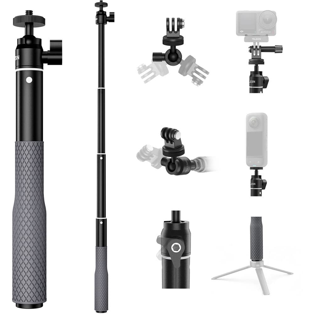 TELESIN Alüminyum Su Altı için Selfie Stick
