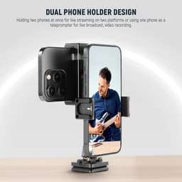 NEEWER SP-08 Metal Telefon Tripod Montaj Adaptörü (Çift Telefon Tutuculu)