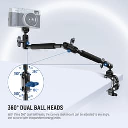 NEEWER UA057 22'' (55 cm) Mafsallı Magic Arm Süper Kelepçe ve Telefon Tutucu Kiti