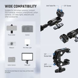 NEEWER UA057 22'' (55 cm) Mafsallı Magic Arm Süper Kelepçe ve Telefon Tutucu Kiti