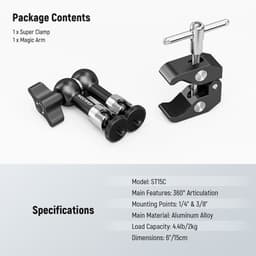 Neewer ST-15C 15cm Magic Arm &amp; Clamp