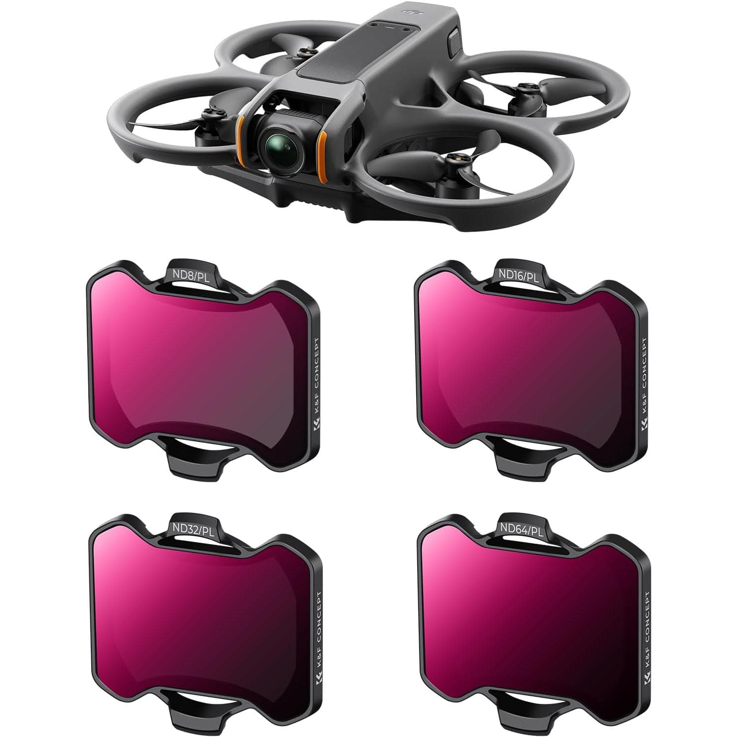 K&amp;F Concept DJI Avata 2 ND/PL 4'lü Filtre Seti Nano-X Serisi