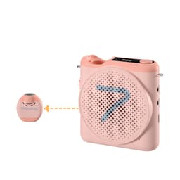 7RYMS WA2 Kablosuz Yaka Mikrofonlu Taşınabilir Ses Amplifikatörü Pembe