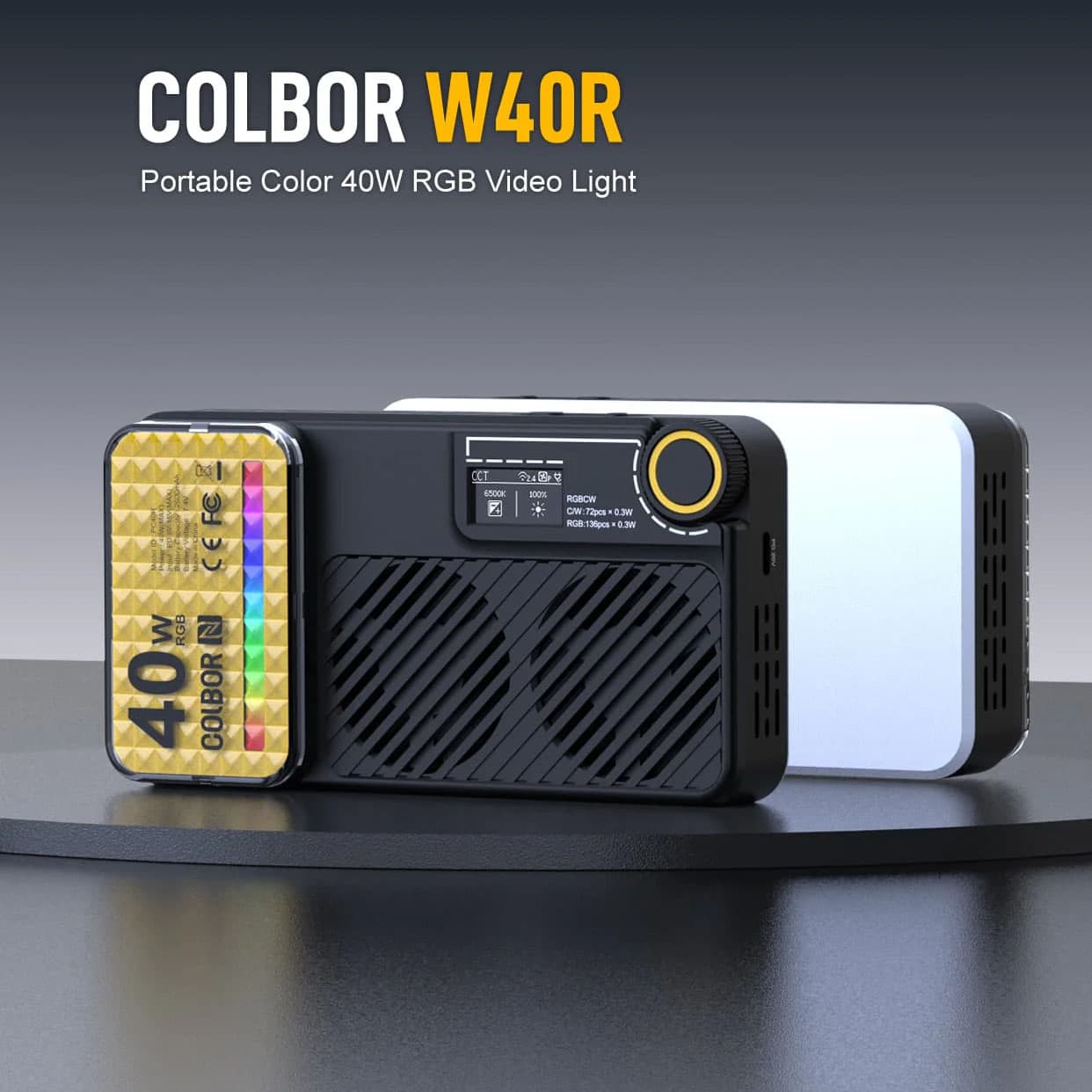 Colbor W40R 40W RGB Portable LED Light Panel for Video