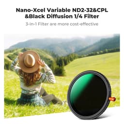 K&amp;F Concept 82mm Değişken ND2-32 (1-5 Durak) ve CPL ve Black Mist 1/4 3'ü 1 arada HD Filtresi 28 Çok Kaplamalı Nano-Xcel Serisi