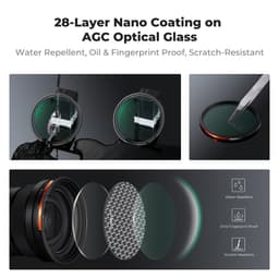 K&amp;F Concept 82mm Manyetik Filtre Kiti CPL + ND2-32 + Black Mist 1/4 Filtre + Adaptör ve Kapağı, 28 Katmanlı HD Optik Cam - Nano-X Serisi 