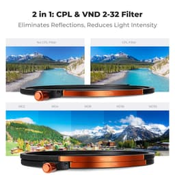 K&amp;F Concept 82mm Manyetik Filtre Kiti CPL + ND2-32 + Black Mist 1/4 Filtre + Adaptör ve Kapağı, 28 Katmanlı HD Optik Cam - Nano-X Serisi 