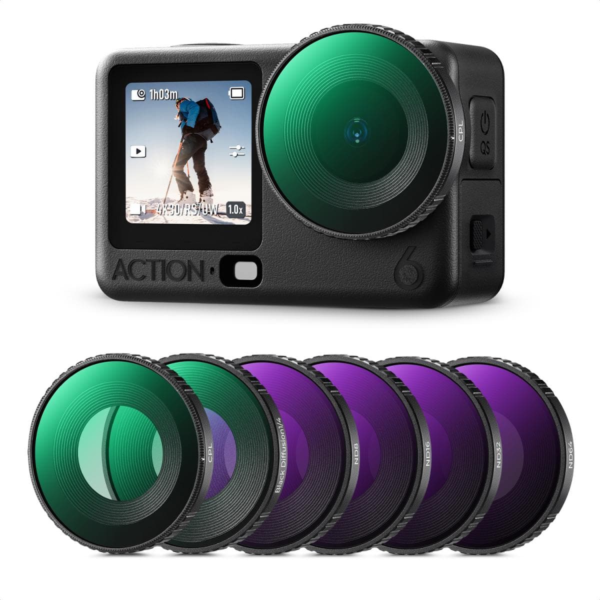 K&amp;F Concept DJI Osmo Action 6 CPL/ND/BLMIST 6'lı Filtre Seti 