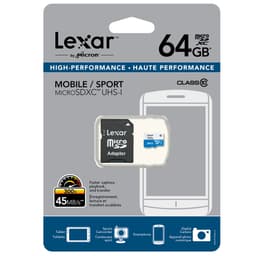 Lexar 64 GB microSDXC Class 10 Kart 300x 45mb/s + Adaptör