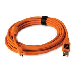 Tether Tools CU5451 TetherPro USB 2.0 A Male to Mini-B 5-Pin Gold Plated Cable (Orange)