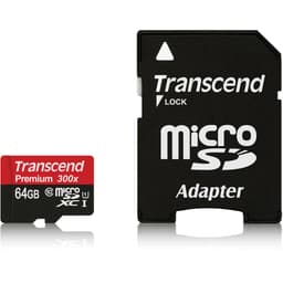 Transcend 64 GB microSDXC Class 10 UHS-I Card, 300x, 45mb/s