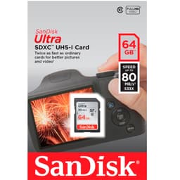 Sandisk 64 GB Ultra Class 10 SDXC Kart 533x 80 mb/s