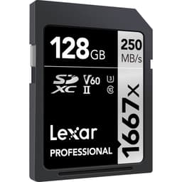Lexar 128 GB SDXC Class 10 Kart V60 1667x 250 mb/s