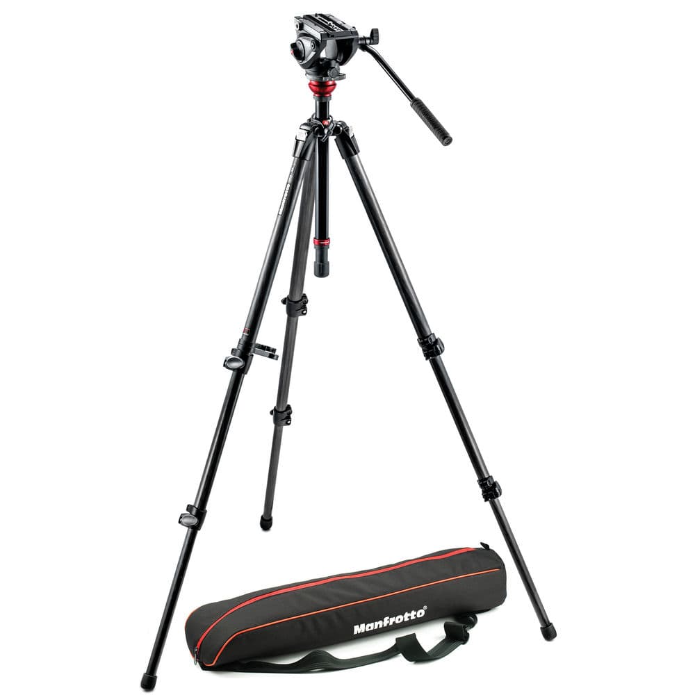 Manfrotto MVH500AH,755CX3 MVH500AH Fluid Head &amp; 755CX3 MagFibre Tripod with Carrying Bag