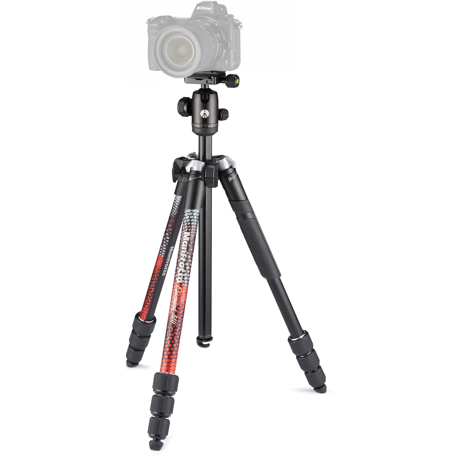 Manfrotto MKELMII4RD-BH Element MII Aluminum Tripod with Ball Head (Red)