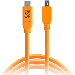 Tether Tools CUC2515-ORG TetherPro USB Type-C Male to 5-Pin Micro-USB 2.0 Type-B Male Cable