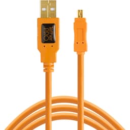 Tether Tools CU8015-ORG TetherPro USB 2.0 Type-A Male to Mini-B Male Cable