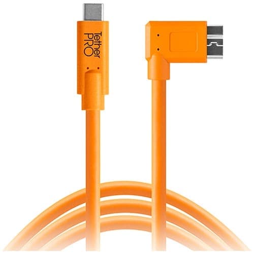 Tether Tools CUC33R15-ORG TetherPro USB Type-C Male to Micro-USB 3.0 Type B Male Cable