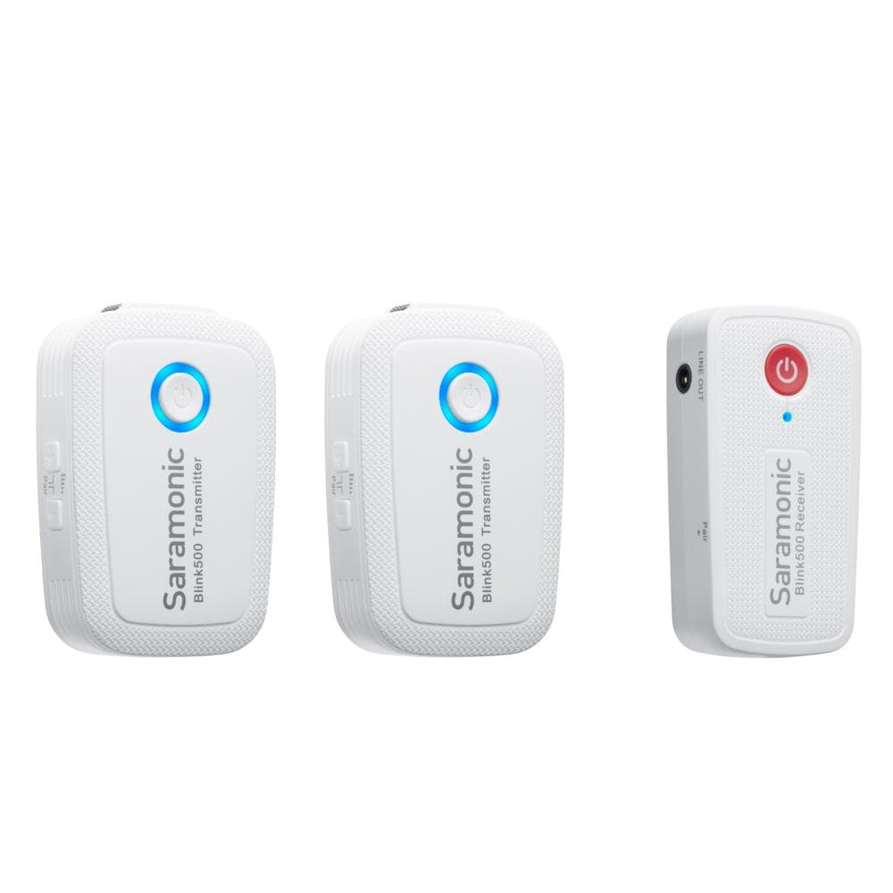 Saramonic Blink500 B2W (TX+TX+RX) 2 Kişilik Kablosuz Yaka            Mikrofonu Beyaz