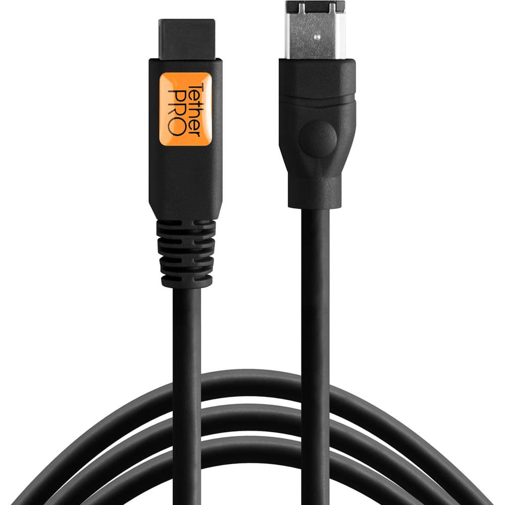 Tether Tools FW84BLK TetherPro FireWire 800 9-Pin to FireWire 400 6-Pin Cable