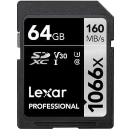 Lexar 64 GB SDXC U3 V30 UHS-I C10 Kart 1066x 160 mb/s