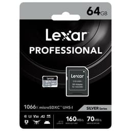 Lexar 64 GB Pro 1066x microSDXC UHS-I A2 U3 V30