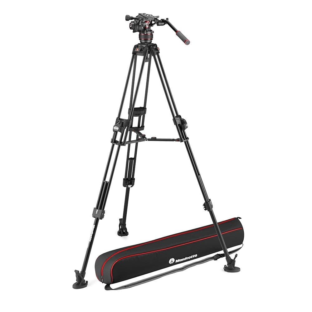 Manfrotto MVK608TWINFA 608 Nitrotech Fluid Head with 645 Fast Twin Aluminum Tripod System and Bag 