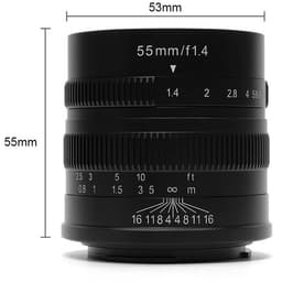 7artisans 55mm f/1.4 Lens (Canon EF-M) MF APS-C Lens Siyah