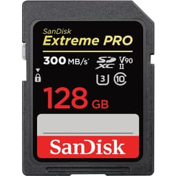 Sandisk 128 GB Extreme Pro SDXC V90 C10 UHS-II U3 2000x 300 mb/s 