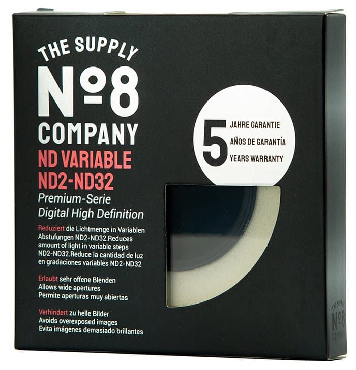 No8 49mm Nano Variable Density ND 2-32 Filtre (1-5 Stop)