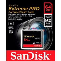 Sandisk 64 GB Extreme PRO CF Kart 1067x 160 mb/s
