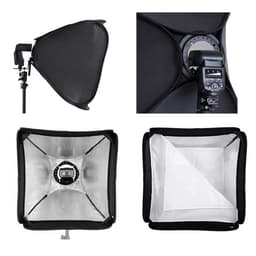 Fotga Kafa Flaşı için 40x40 Katlanabilir Softbox + Flaş Tutucu