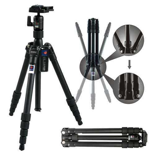 Benro C-1690TB0 Carbon Fiber Travel Angel Tripod Top Kafa ile