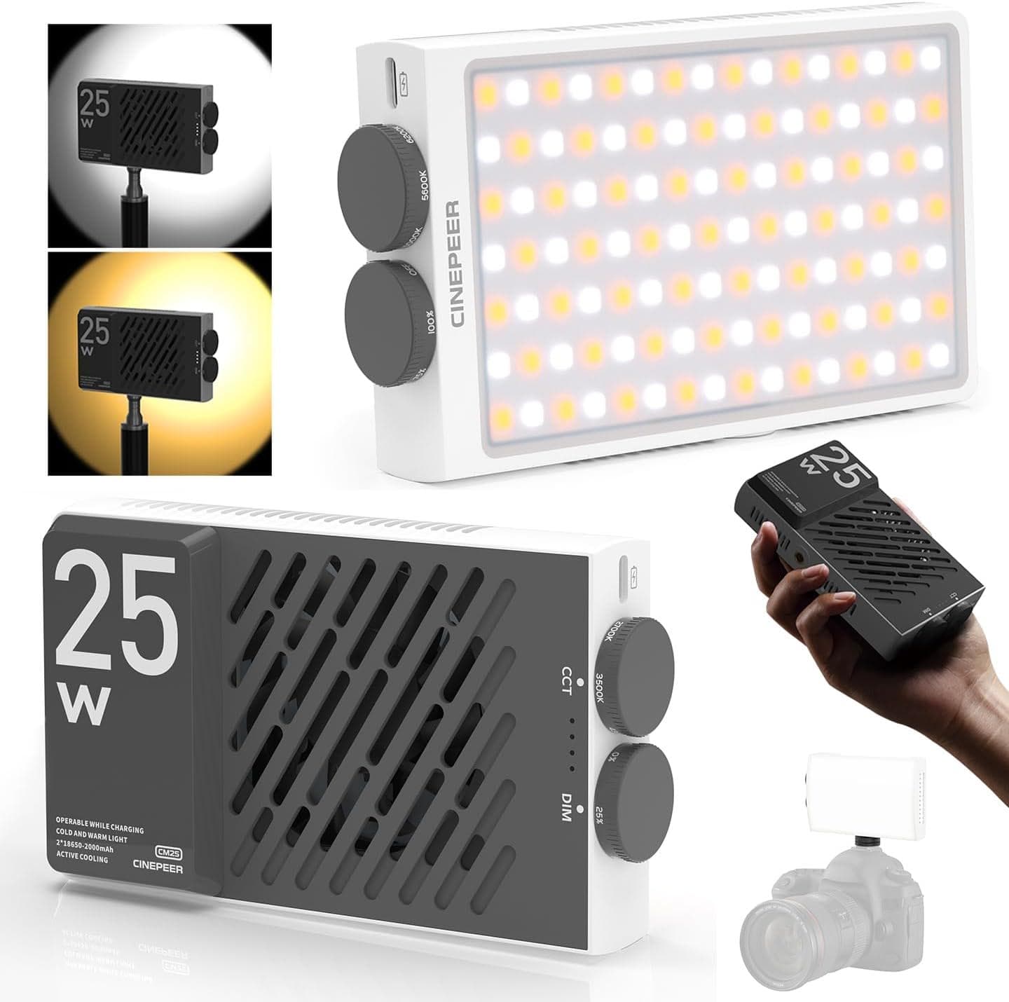 ZHIYUN CINEPEER CM25 LED Video Işığı 25W Bi-Color