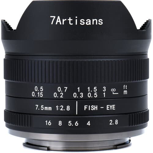 7Artisans 7.5mm F2.8 Canon (EOS-R Mount) Mark II MF APS-C Lens Siyah 