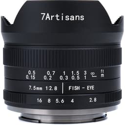 7Artisans 7.5mm F2.8 Canon (EOS-R Mount) Mark II MF APS-C Lens Siyah 