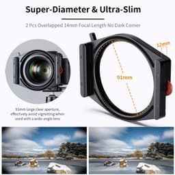 K&amp;F Concept X PRO Square Filter Holder System (95mm CPL + Square ND8/64/1000 + 4 Adapter Rings)